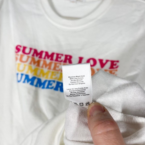 Spiritual Gangster Summer Love Graphic Sweater Women's White Pullover Medium NEW - Picture 8 of 9